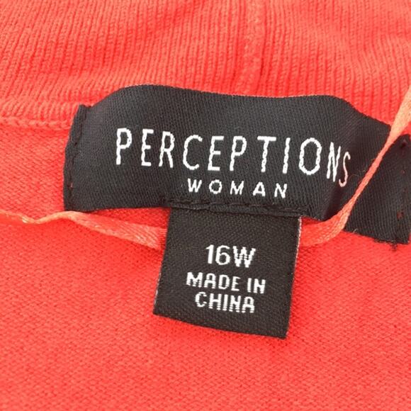 Perceptions Open Front Cardigan Red 16W - Picture 7 of 12